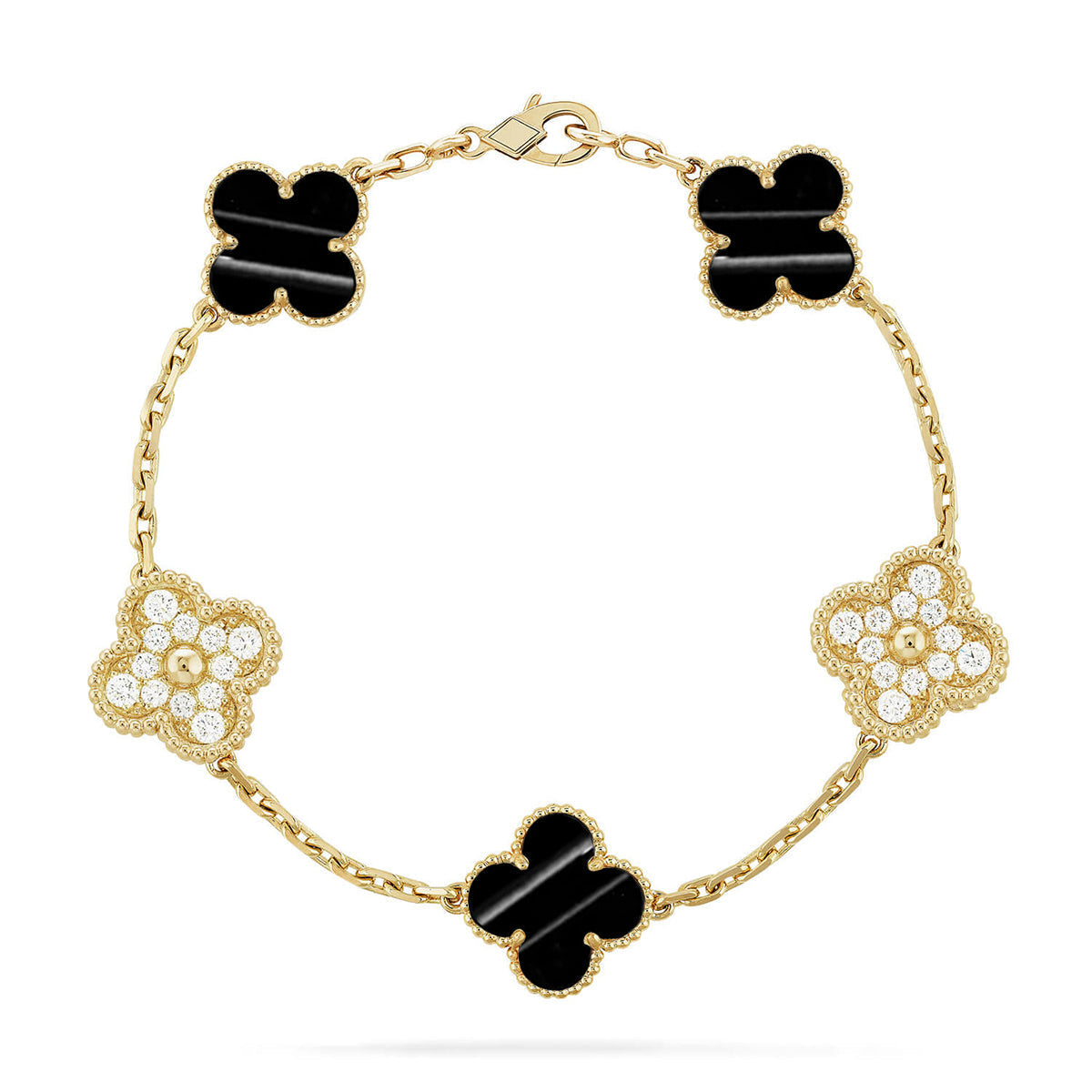 [Azure Tears]LUCKY CLOVER 5-MOTIF BRACELET - PULSE STONE COLLECTION