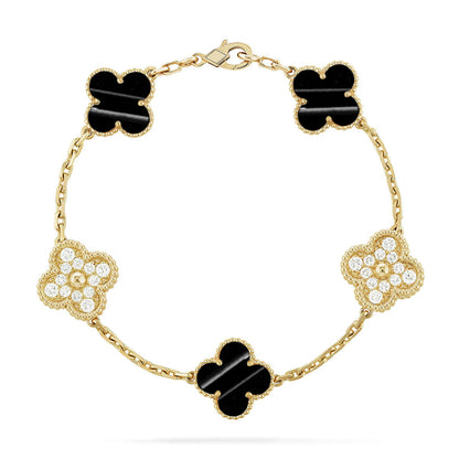 [Azure Tears]LUCKY CLOVER 5-MOTIF BRACELET - PULSE STONE COLLECTION