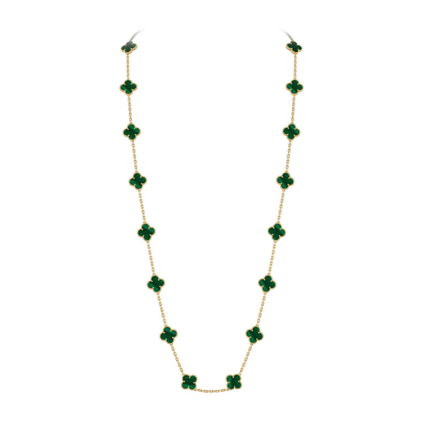 [Azure Tears]CLASSIC 20-MOTIF LUCKY CLOVER LONG NECKLACE GOLD COLLECTION