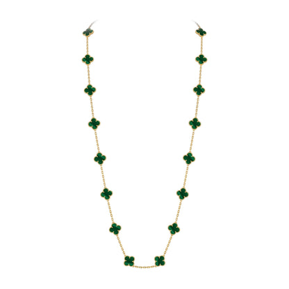 [Azure Tears]CLASSIC 20-MOTIF LUCKY CLOVER LONG NECKLACE GOLD COLLECTION
