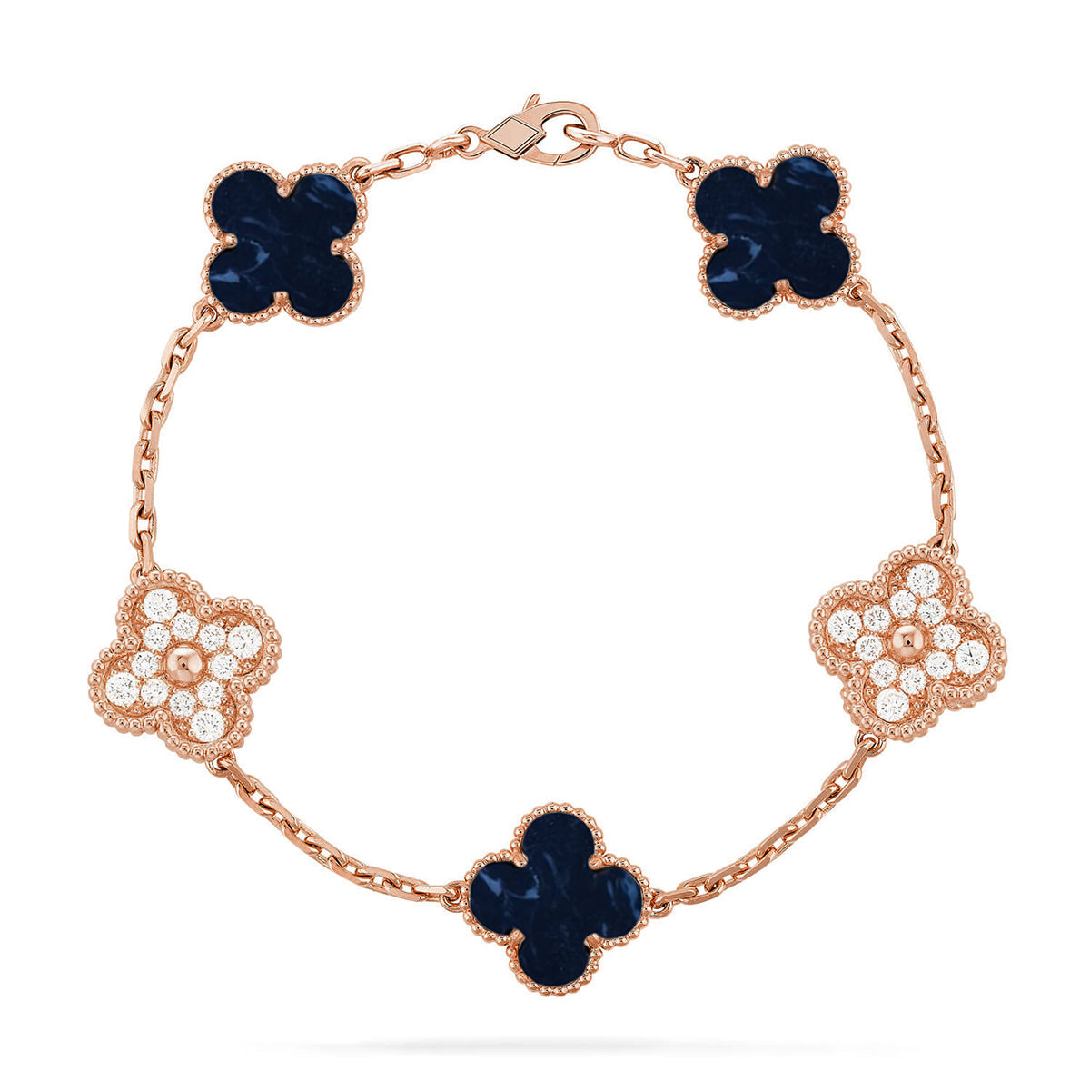 [Azure Tears]LUCKY CLOVER 5-MOTIF BRACELET - PIETERSITE COLLECTION