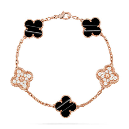 [Azure Tears]LUCKY CLOVER 5-MOTIF BRACELET - PULSE STONE COLLECTION
