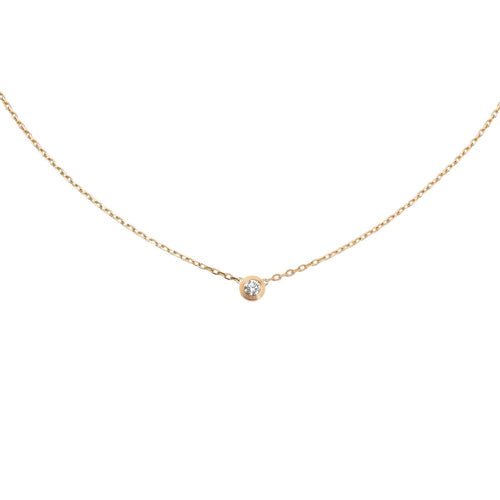 [Azure Tears]LOVE SCREW PENDANT SINGLE DIAMOND NECKLACE