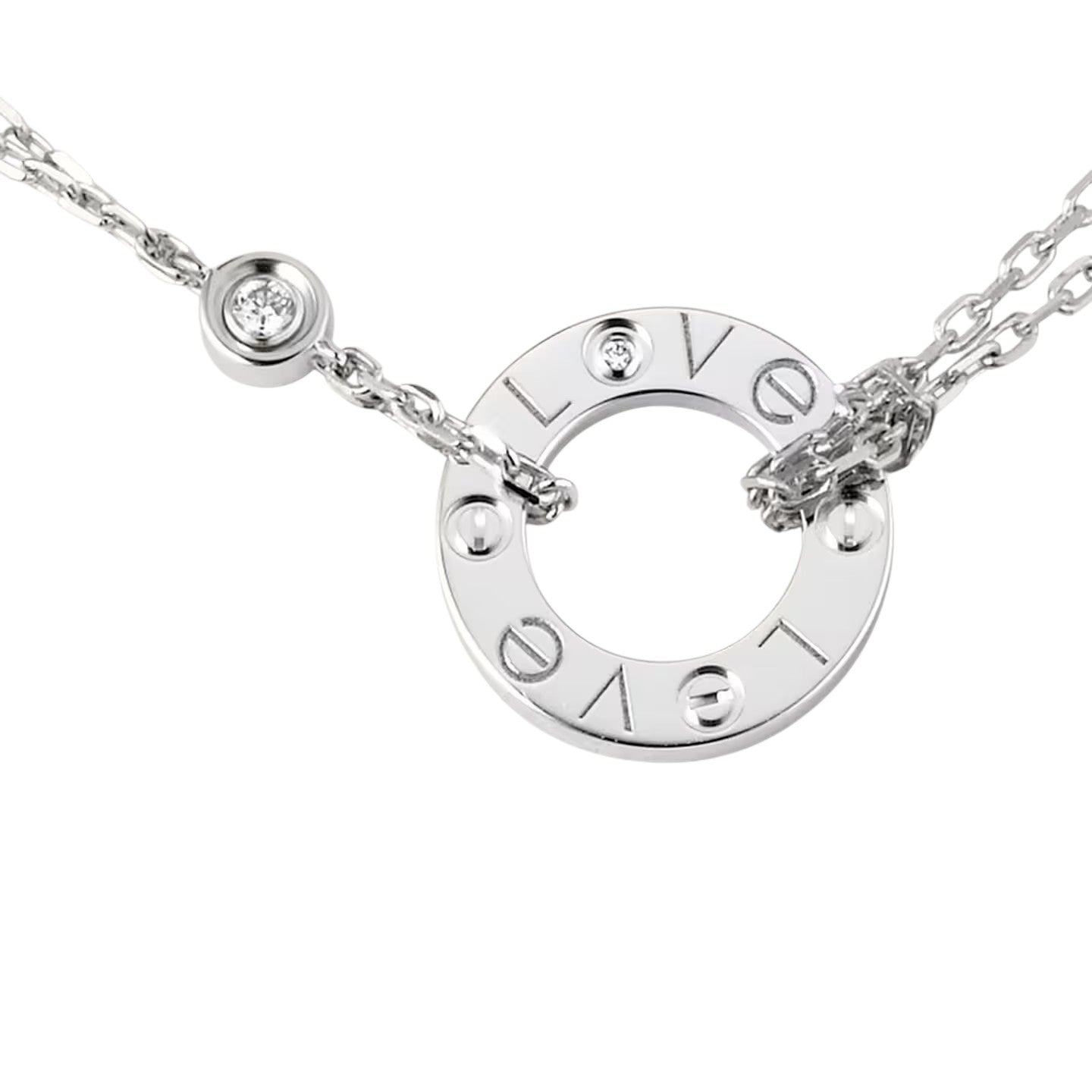 [Azure Tears]LOVE CIRCULAR PENDANT 2-DIAMOND NECKLACE