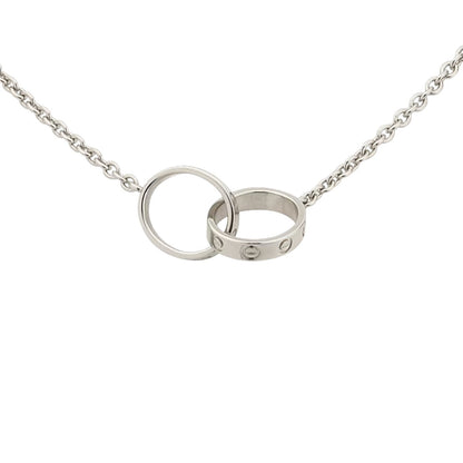 [Azure Tears]LOVE DOUBLE-RING INTERLOCKED NECKLACE