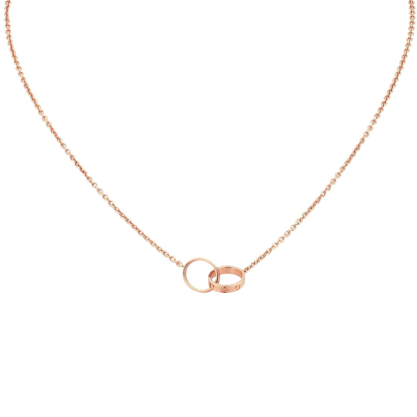 [Azure Tears]LOVE DOUBLE-RING INTERLOCKED NECKLACE