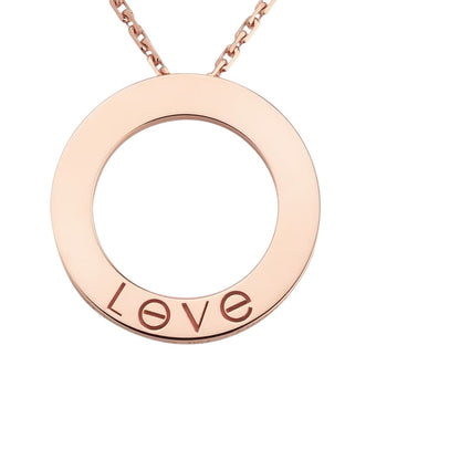 [Azure Tears]LOVE LARGE CIRCULAR PENDANT NECKLACE