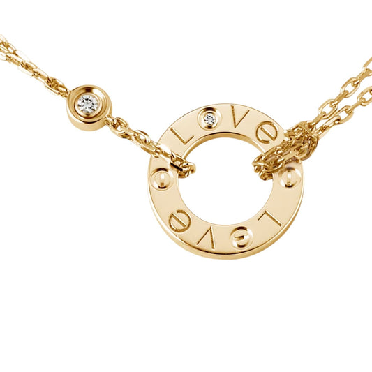 [Azure Tears]LOVE CIRCULAR PENDANT 2-DIAMOND NECKLACE