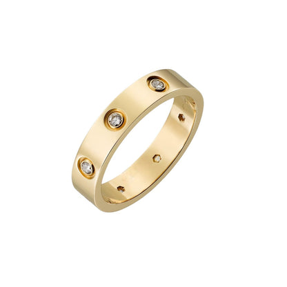 [Azure Tears]LOVE 4MM 8 DIAMONDS RING