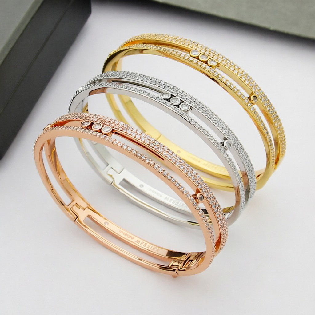 [Azure Tears]MOVE ROMANE PAVÉ DIAMOND BANGLE BRACELET