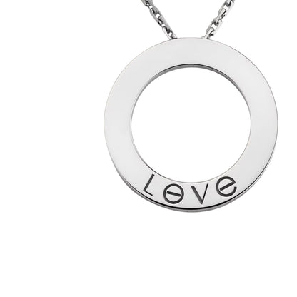 [Azure Tears]LOVE LARGE CIRCULAR PENDANT NECKLACE
