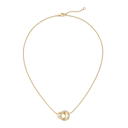 [Azure Tears]LOVE DOUBLE-RING PENDANT FULL-PAVÉ NECKLACE