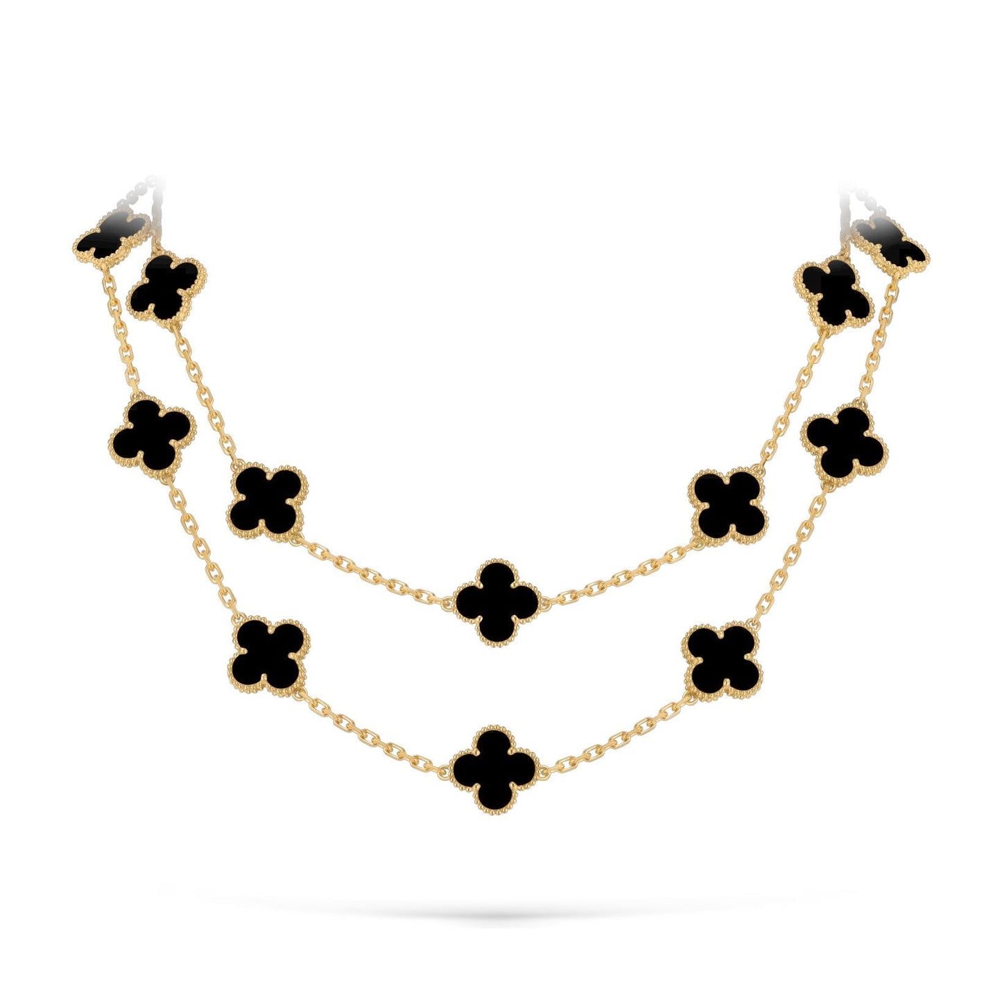 [Azure Tears]CLASSIC 20-MOTIF LUCKY CLOVER LONG NECKLACE GOLD COLLECTION