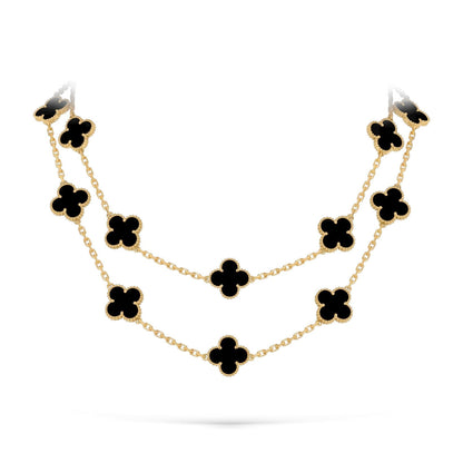 [Azure Tears]CLASSIC 20-MOTIF LUCKY CLOVER LONG NECKLACE GOLD COLLECTION