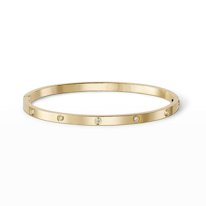 [Azure Tears]LOVE 3.65MM SMALL MODEL BANGLE - 10-DIAMOND
