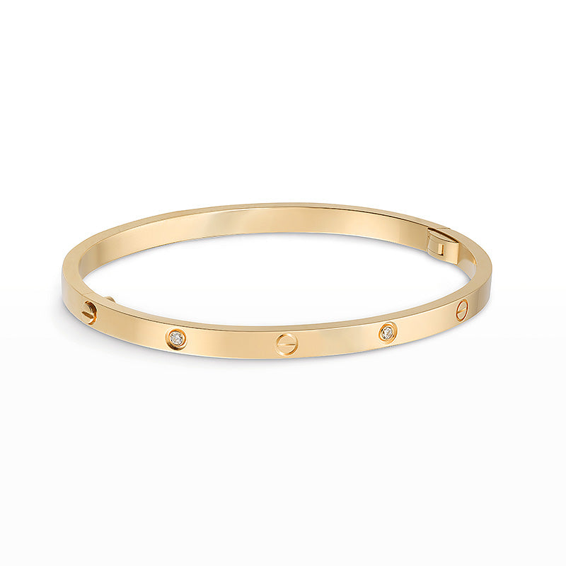 [Azure Tears]LOVE 3.65MM SMALL MODEL BANGLE - 6-DIAMOND