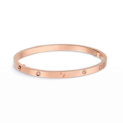 [Azure Tears]LOVE 3.65MM SMALL MODEL BANGLE - 6-DIAMOND