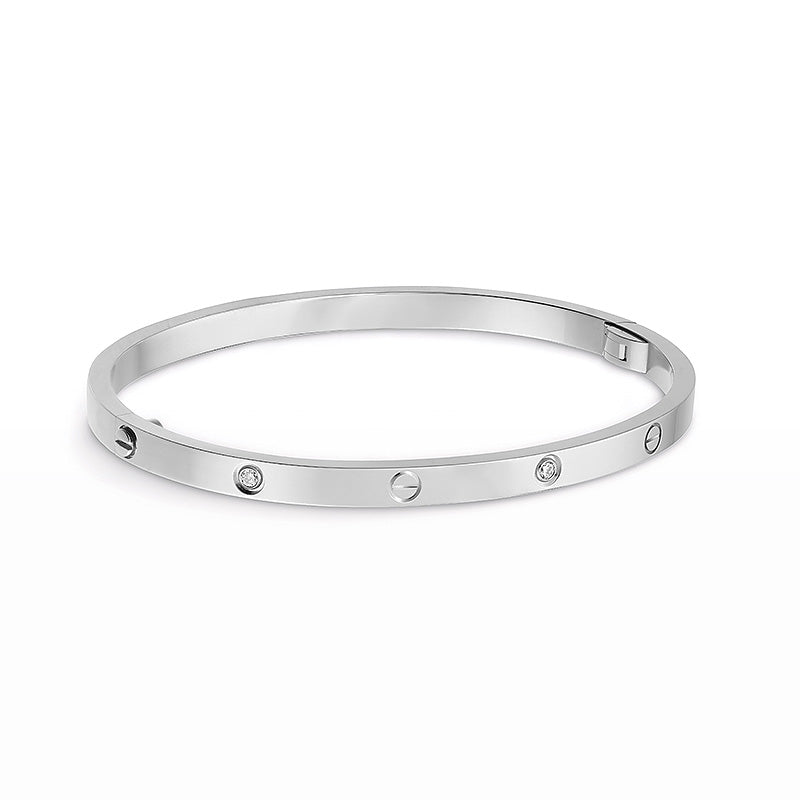 [Azure Tears]LOVE 3.65MM SMALL MODEL BANGLE - 6-DIAMOND