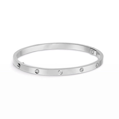 [Azure Tears]LOVE 3.65MM SMALL MODEL BANGLE - 6-DIAMOND
