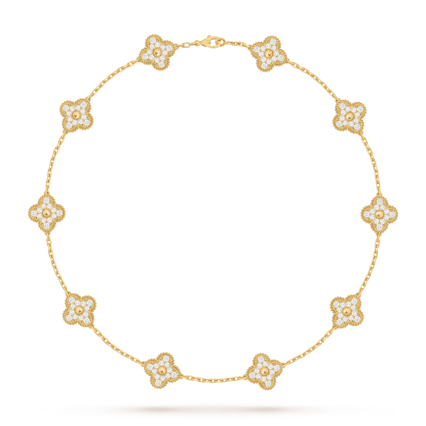 [Azure Tears]CLASSIC LUCKY 10-MOTIF CLOVER NECKLACE GOLD COLLECTION