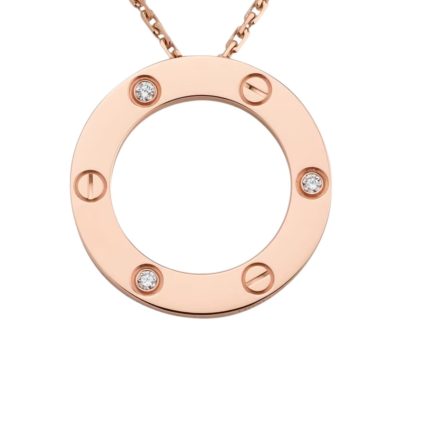 [Azure Tears]LOVE LARGE CIRCULAR PENDANT 3-DIAMOND NECKLACE