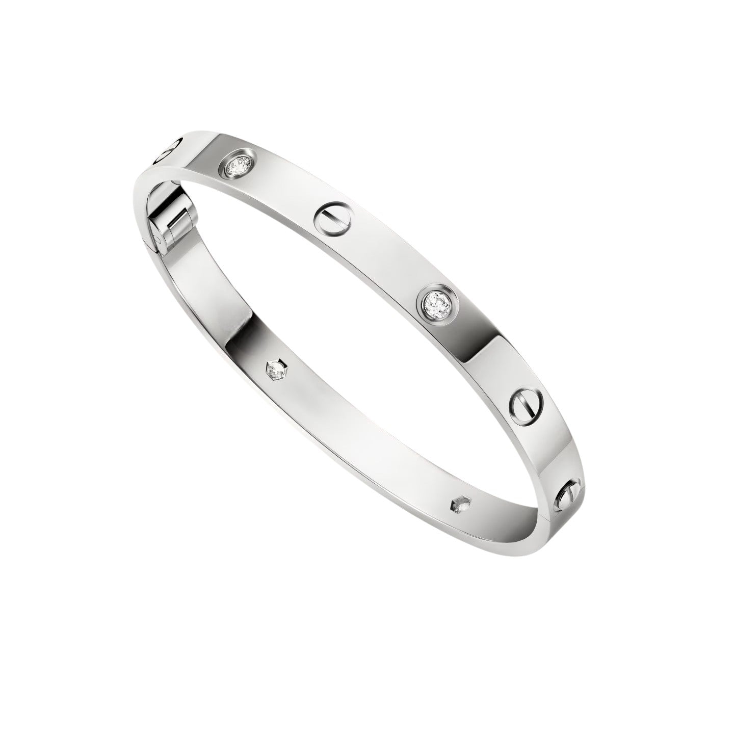 [Azure Tears]CLASSIC 6.1MM LOVE SINGLE-SCREW CLOSURE BANGLE - 4-DIAMOND