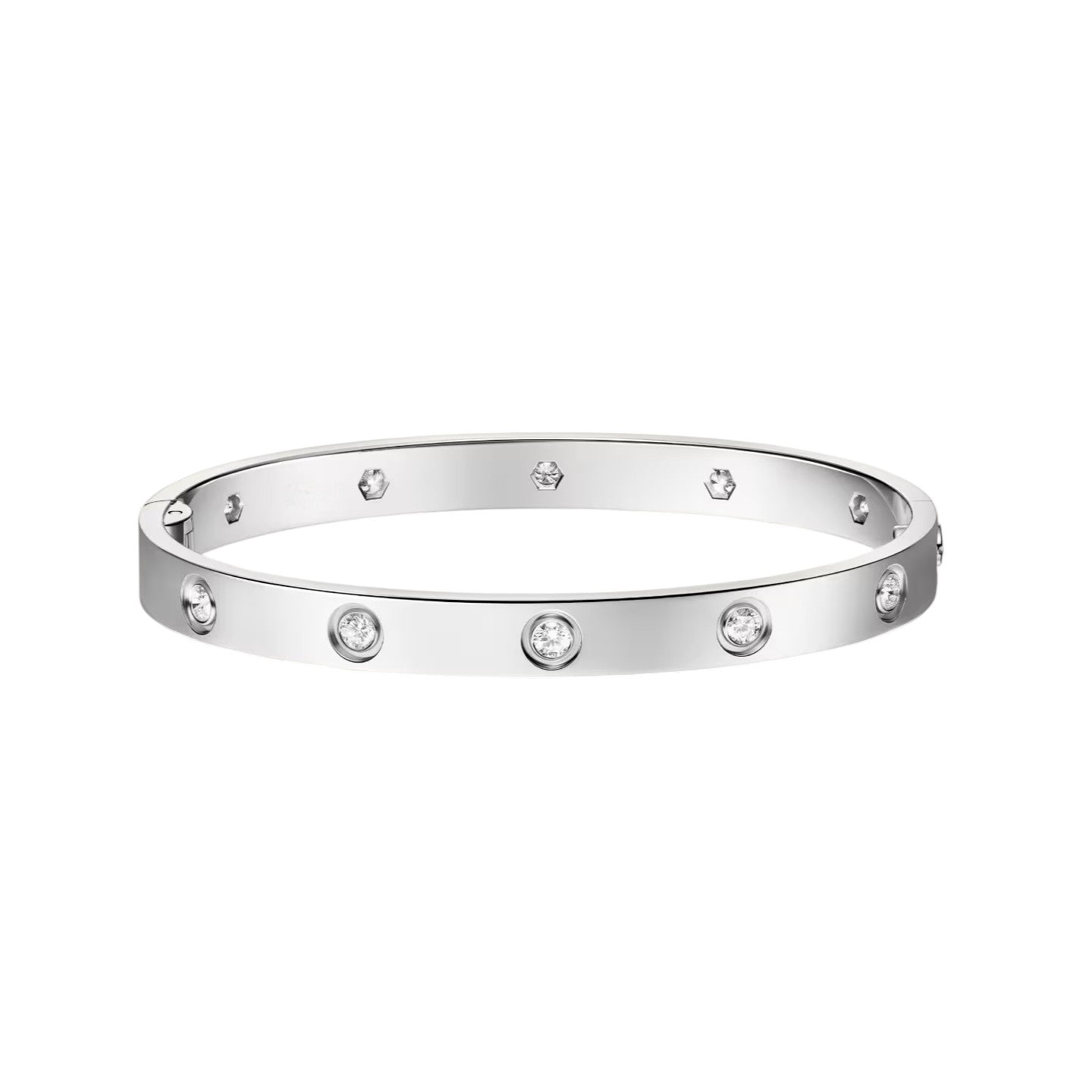 [Azure Tears]CLASSIC 6.1MM LOVE SINGLE-SCREW CLOSURE BANGLE - 10-DIAMOND