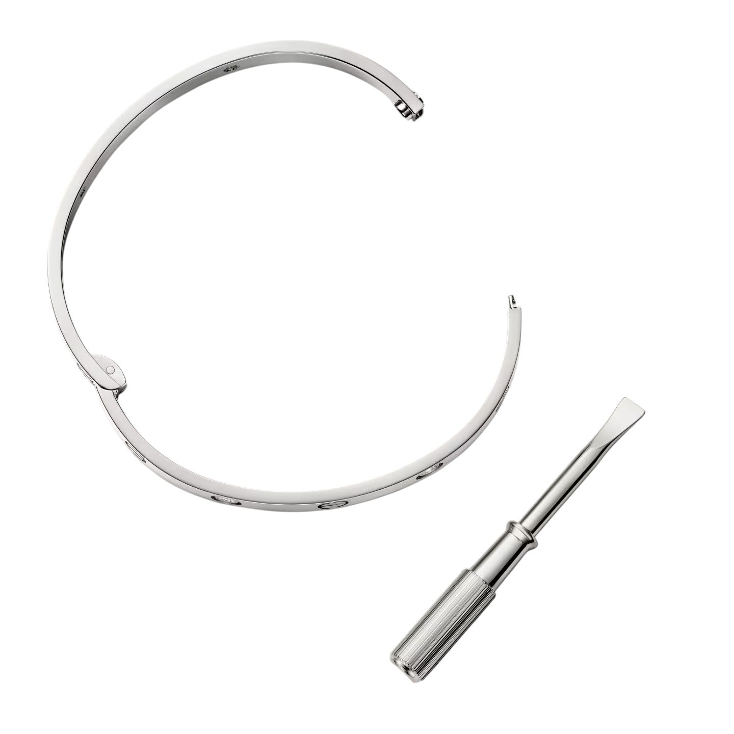 [Azure Tears]CLASSIC 6.1MM LOVE SINGLE-SCREW CLOSURE BANGLE - 4-DIAMOND