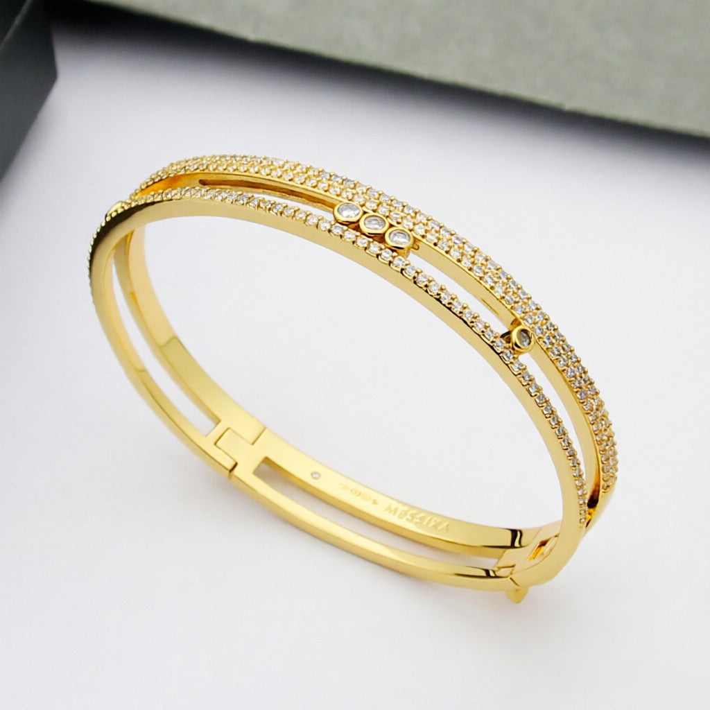 [Azure Tears]MOVE ROMANE PAVÉ DIAMOND BANGLE BRACELET