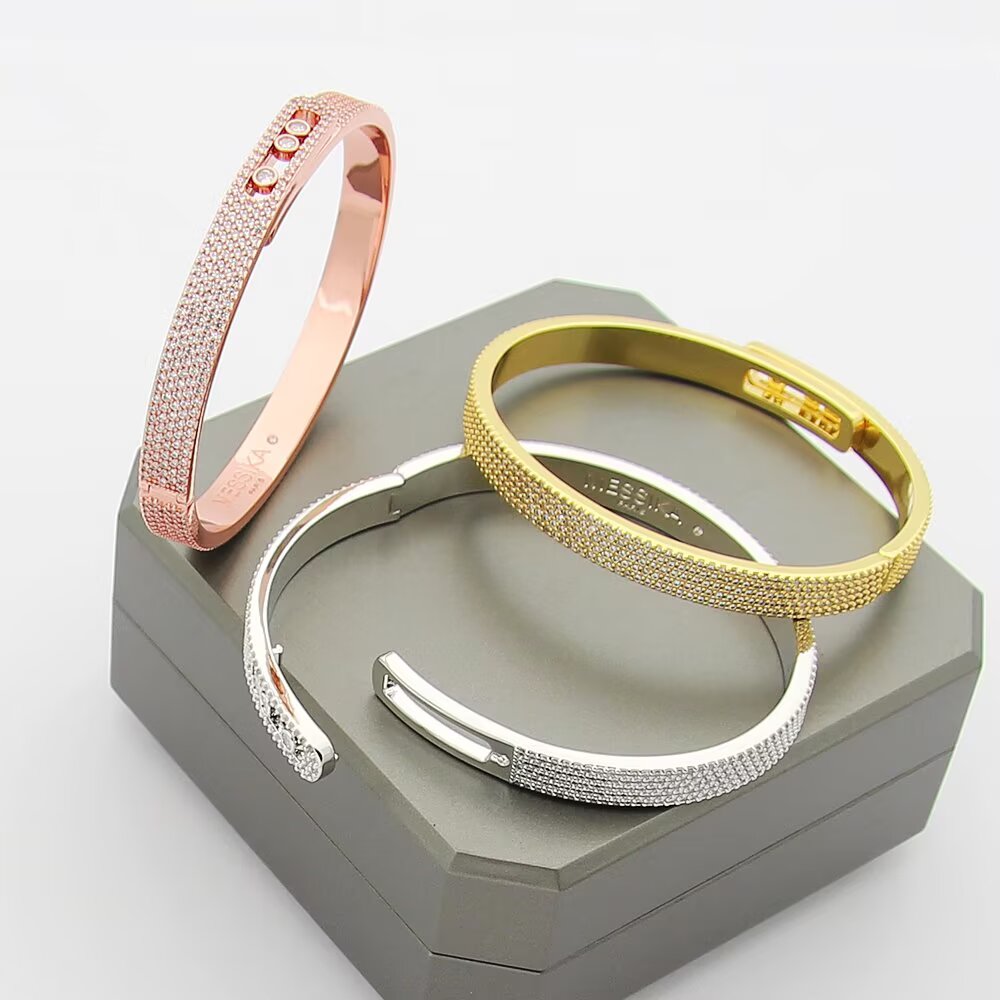 [Azure Tears]MOVE NOA FULL-PAVÉ DIAMOND BANGLE BRACELET
