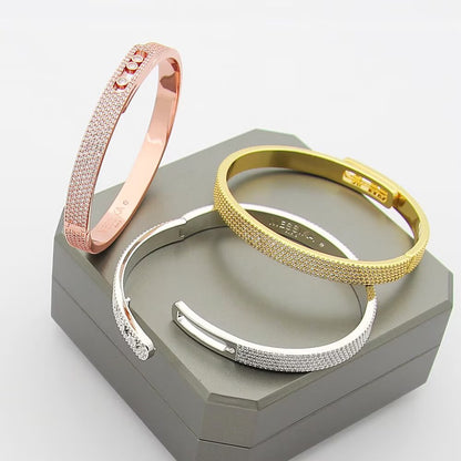 [Azure Tears]MOVE NOA FULL-PAVÉ DIAMOND BANGLE BRACELET