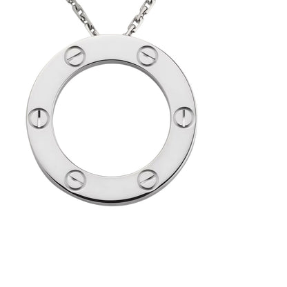 [Azure Tears]LOVE LARGE CIRCULAR PENDANT NECKLACE