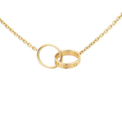 [Azure Tears]LOVE DOUBLE-RING INTERLOCKED NECKLACE