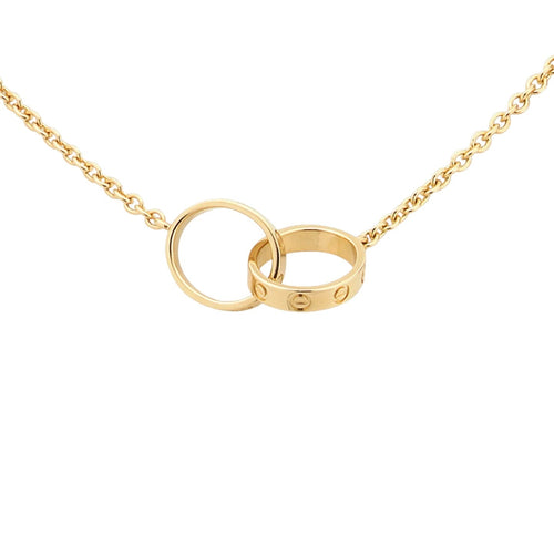 [Azure Tears]LOVE DOUBLE-RING INTERLOCKED NECKLACE