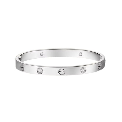 [Azure Tears]CLASSIC 6.1MM LOVE SINGLE-SCREW CLOSURE BANGLE - 4-DIAMOND