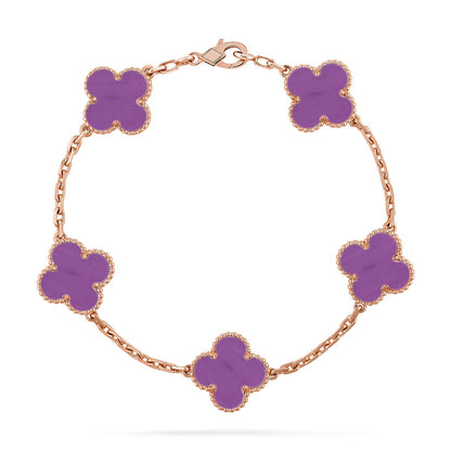 [Azure Tears]LUCKY CLOVER 5-MOTIF BRACELET - VIOLET COLLECTION