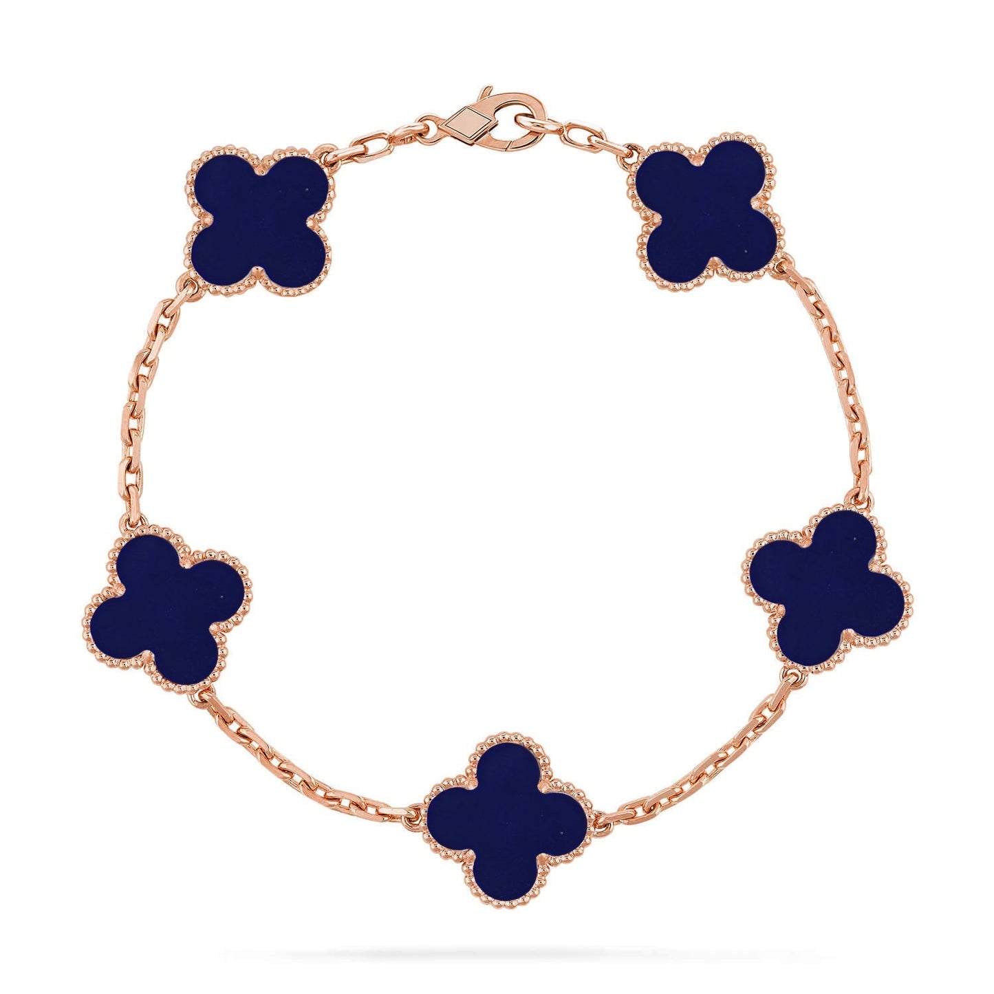 [Azure Tears]LUCKY CLOVER 5-MOTIF BRACELET - LAPIS LAZULI COLLECTION