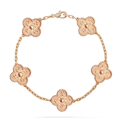 [Azure Tears]LUCKY CLOVER 5-MOTIF BRACELET - BRONZING