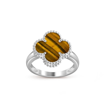 [Azure Tears]LUCKY CLOVER VINTAGE WHITE GOLD RING COLLECTION