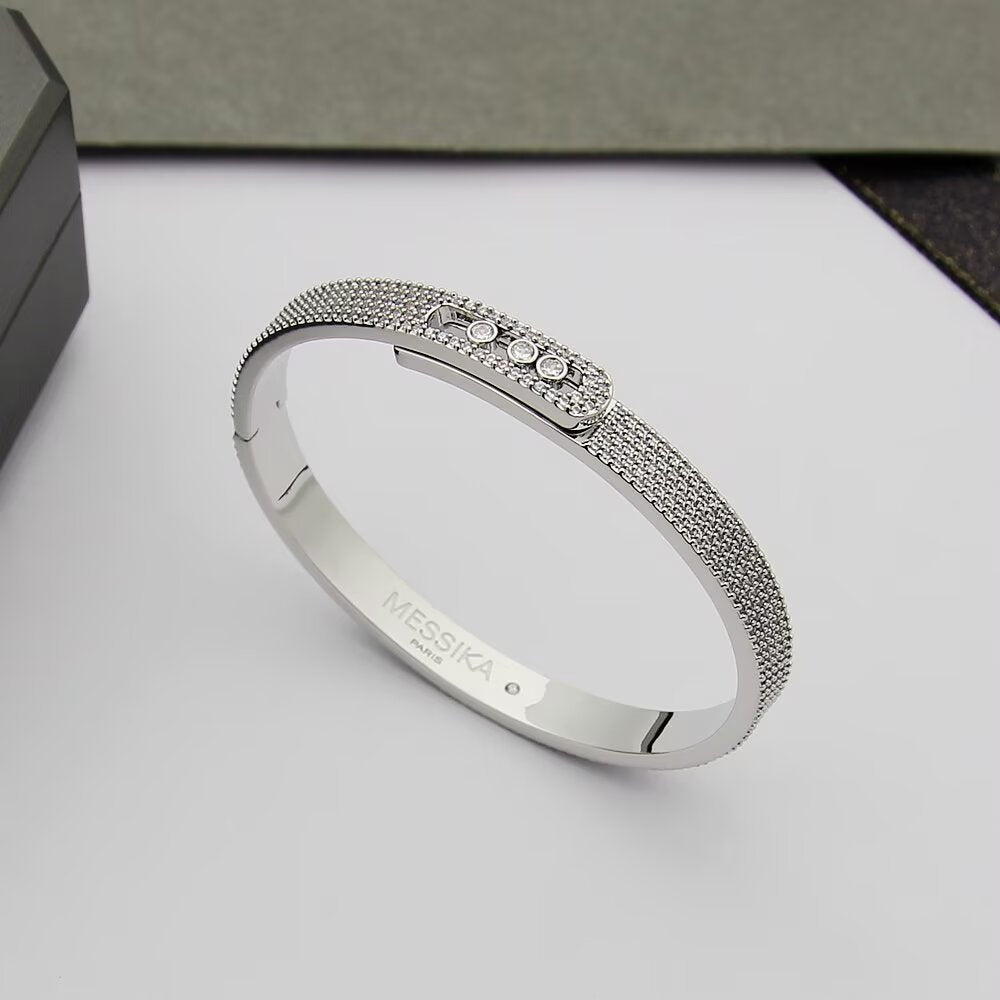[Azure Tears]MOVE NOA FULL-PAVÉ DIAMOND BANGLE BRACELET