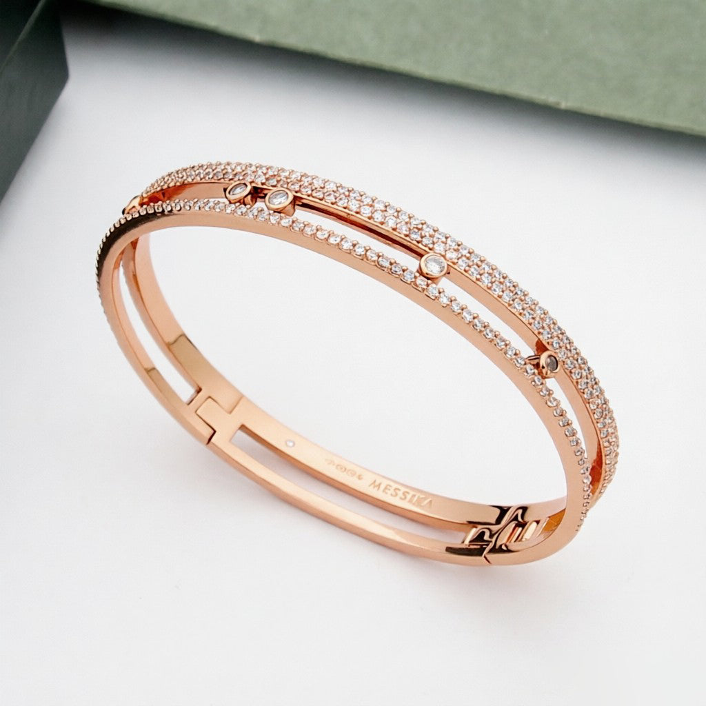 [Azure Tears]MOVE ROMANE PAVÉ DIAMOND BANGLE BRACELET