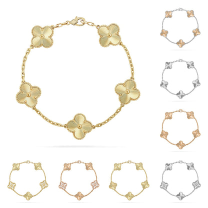 [Azure Tears]LUCKY CLOVER 5-MOTIF BRACELET - LASER COLLECTION