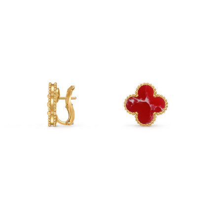 [Azure Tears]15MM CLOVER FLOWER STUD EARRINGS GOLD COLLECTION