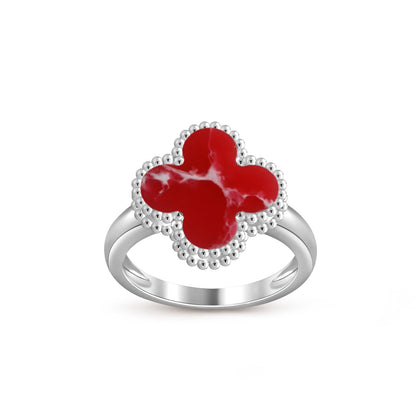 [Azure Tears]LUCKY CLOVER VINTAGE WHITE GOLD RING COLLECTION
