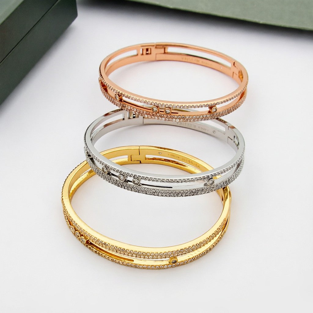 [Azure Tears]MOVE ROMANE PAVÉ DIAMOND BANGLE BRACELET