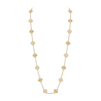[Azure Tears]CLASSIC 20-MOTIF LUCKY CLOVER LONG NECKLACE GOLD COLLECTION