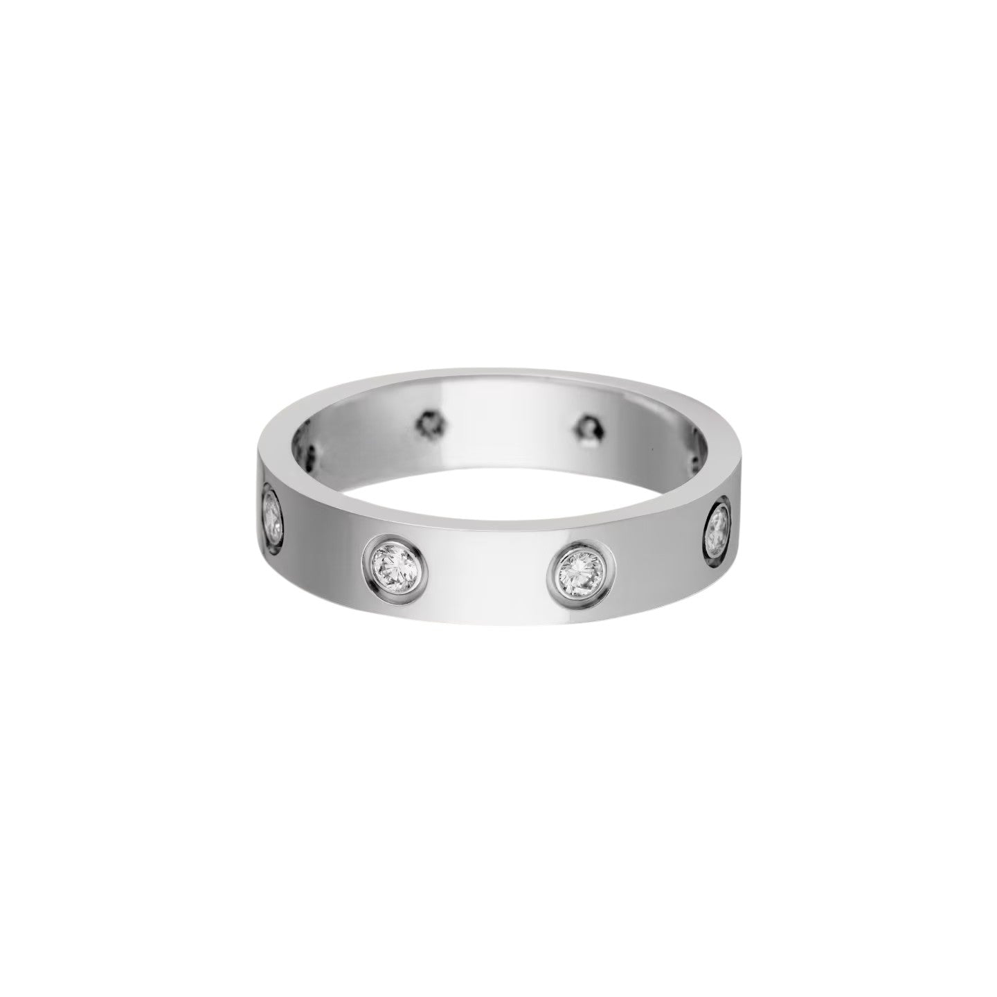 [Azure Tears]LOVE 4MM 8 DIAMONDS RING