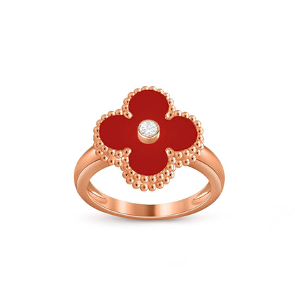 [Azure Tears]LUCKY CLOVER DIAMOND-ACCENT ROSE GOLD RING COLLECTION