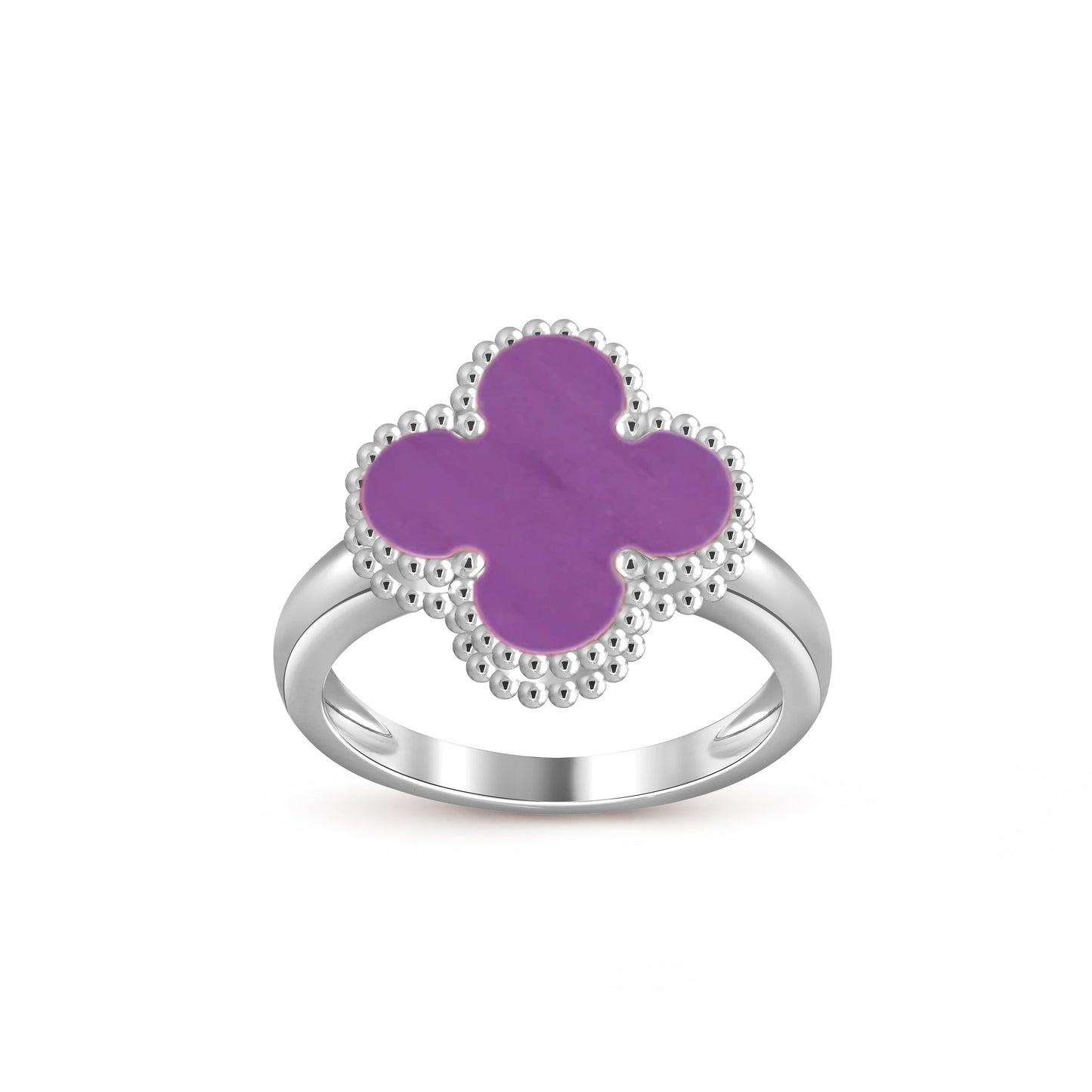 [Azure Tears]LUCKY CLOVER VINTAGE WHITE GOLD RING COLLECTION