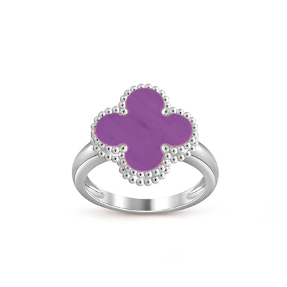 [Azure Tears]LUCKY CLOVER VINTAGE WHITE GOLD RING COLLECTION